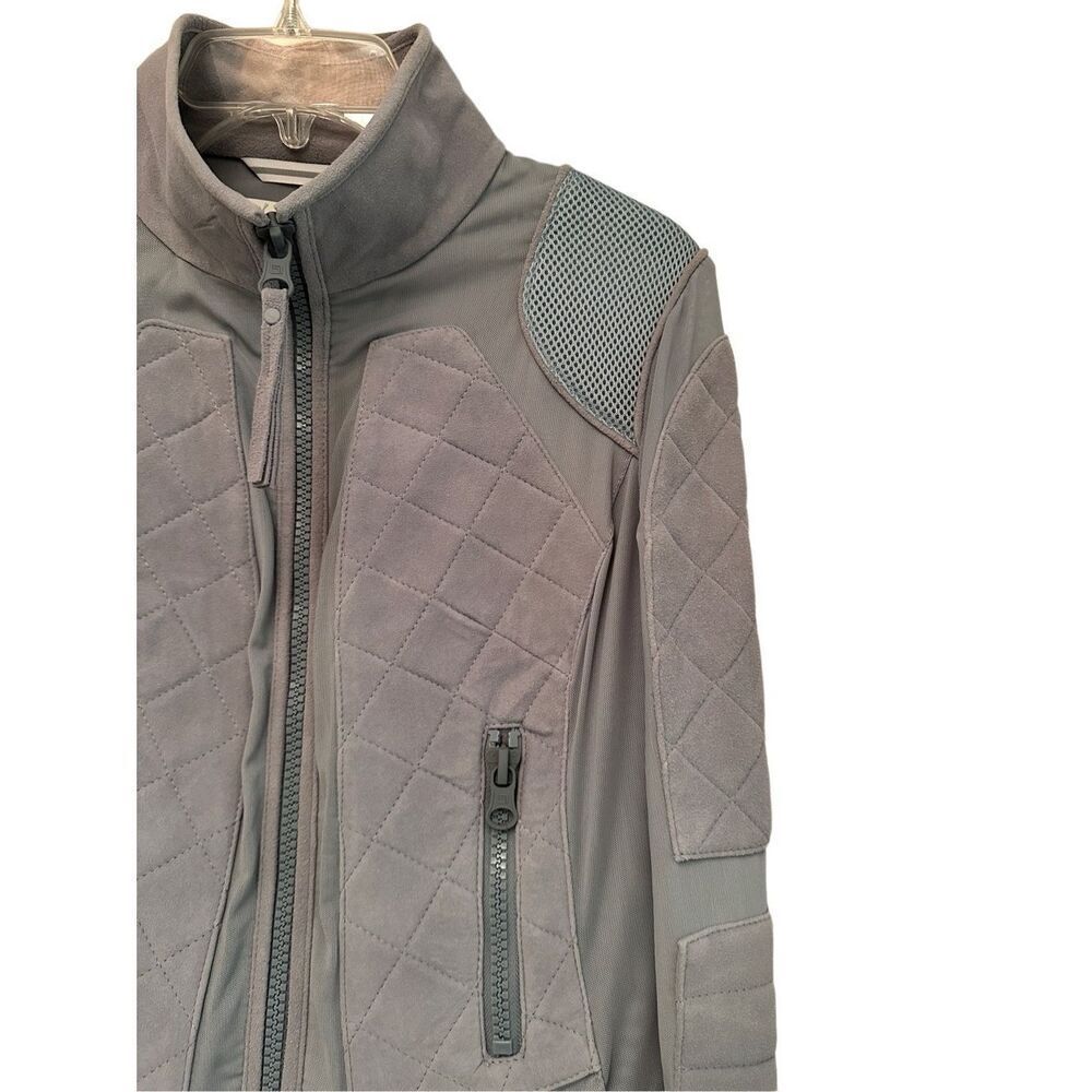 Blanc Noir Baby Blue Suede Athletic Jacket- size M - Picture 3 of 11